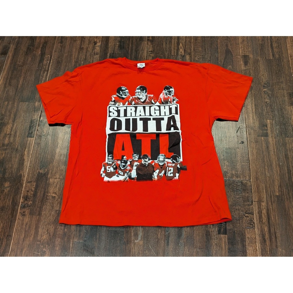 Atlanta Falcons Shirt Mens XL Red Straight Outta ATL NFL Football Graphic Tee